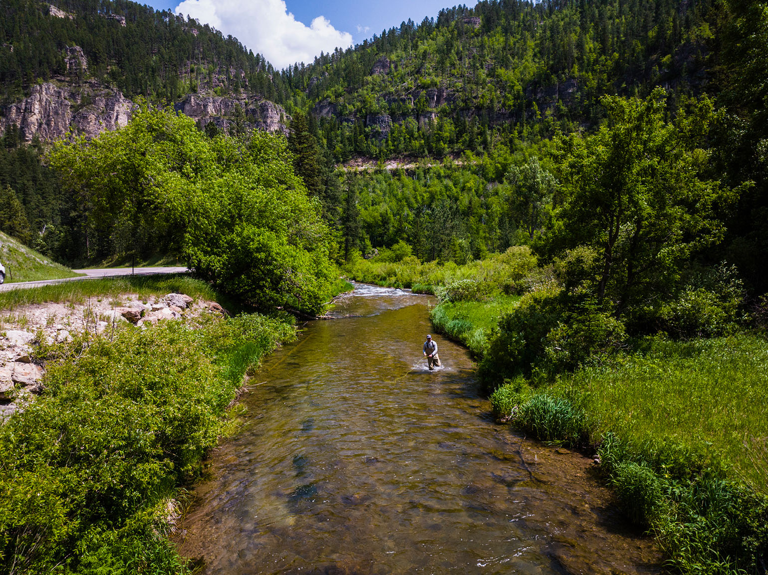 Fly fishing at Deer Mountain Village.